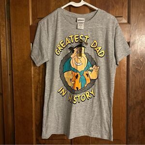 Flintstones T-Shirt Mens Size Medium “Greatest Dad In History” Grey New